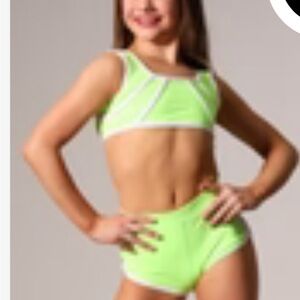 Tiger Friday Lime Green Shorts & Sports Bra